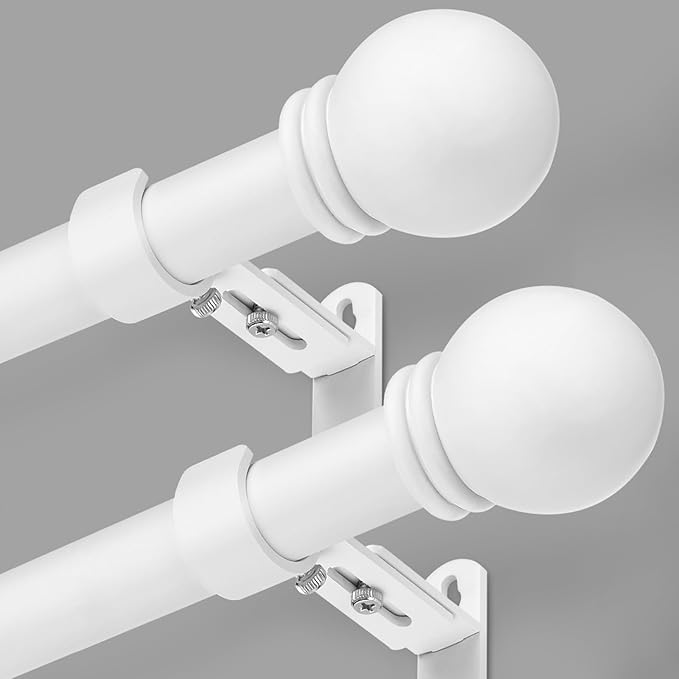 Curtain Rods for Windows 16 to 76 Inches, Curtain Rod Max Adjustable Length of by AMZSEVEN