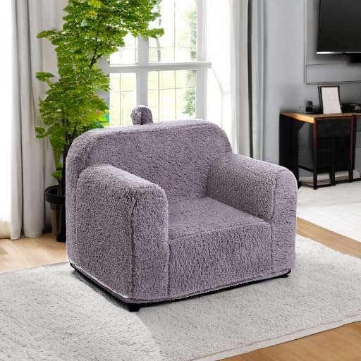Kids Snuggly-Soft Sherpa Chair, Cuddly Toddler Foam Chair - Image 5