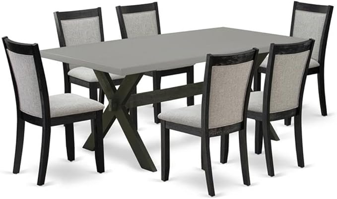 East West Furniture X697MZ606-7 7 Piece Kitchen Table & Chairs Set Consist of a by EastWestFurniture