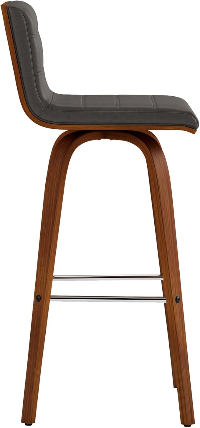 Vienna 30" Swivel Bar Stool in Walnut Wood Finish - Image 4