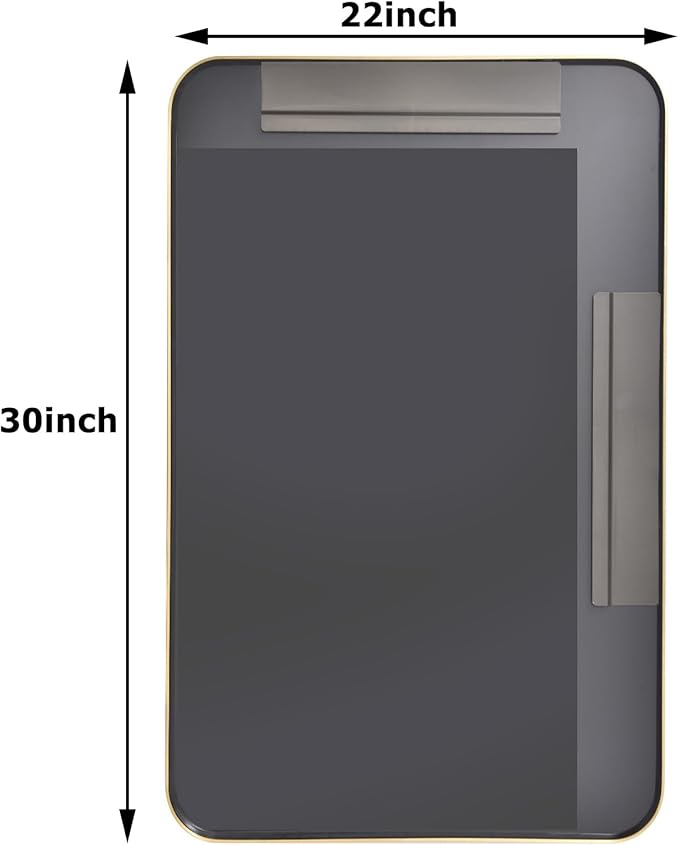 30 x 22 Inch Gold Bathroom Mirror - Image 7