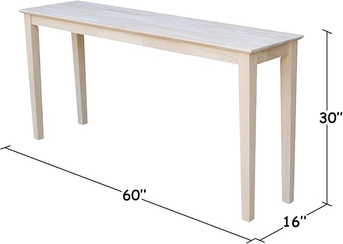 IC International Concepts Extended Length Shaker Console Table, Kitchen/Dining - Image 2