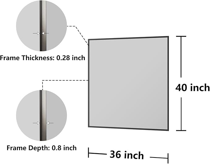 Koonmi Bathroom Mirror 36x40 Bathroom Wall-Mounted Mirrors, Modern Vanity Mirror - Image 7
