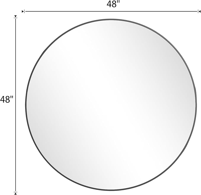 BEAUTYPEAK 48 Inch Round Mirror, Metal Frame Circle Mirror, Wall Mounted - Image 8