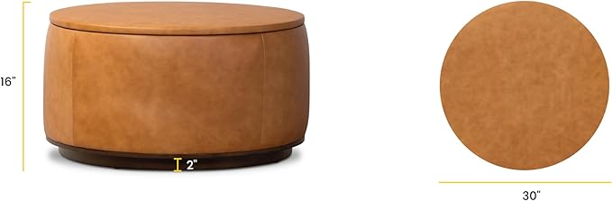 POLY & BARK Herve Storage Ottoman in Cognac Tan - Image 3