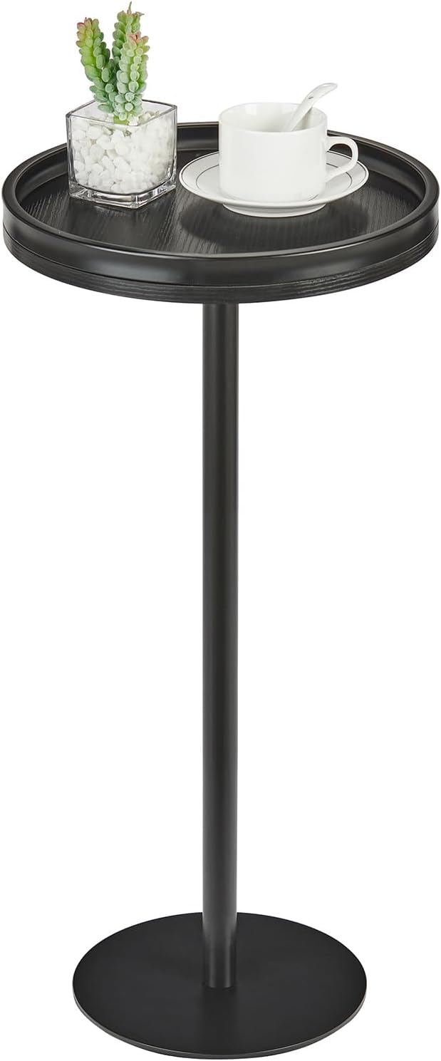 Round Drink Table, Small Pedestal Table, Small Round Side Table by Zexvida