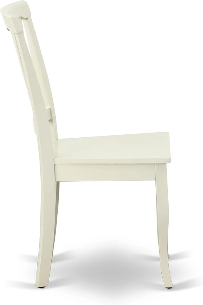 East West Furniture ANAV5-LWH-W 5 Piece Dining Room Table Set Includes a Round - Image 7