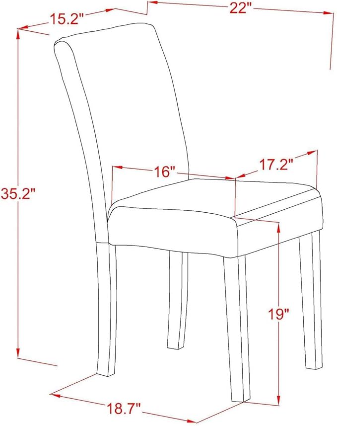 East West Furniture AMAB3-BCH-06 3 Piece Dining Table Set - Image 4