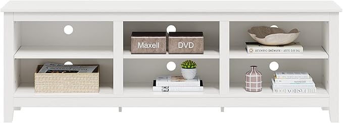 Panana TV Stand with 6 Cubby for 75 inch TV, Television Stands Entertainment - Image 7