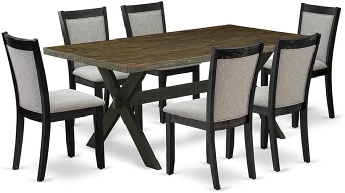 East West Furniture X677MZ606-7 7 Piece Dining Table Set Consist of a Rectangle by EastWestFurniture