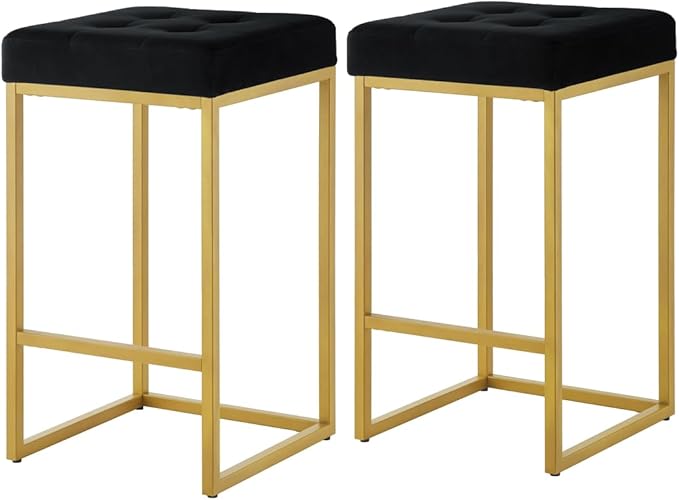 24KF Contemporary Counter Height Bar Stool Set of 2 - Image 3