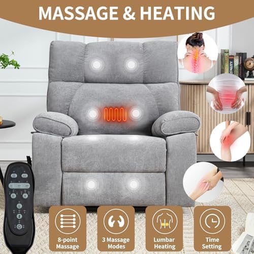 Dual Motor Power Lift Recliner Chair, 8 Positions Vibration Massage Recliner - Image 4