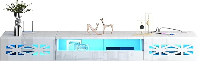 Floating TV Stand, Floating Wall Mounted TV Shelf Modern High Gloss tv Cabinet by ANTISTA-10YEARSFURNITURE