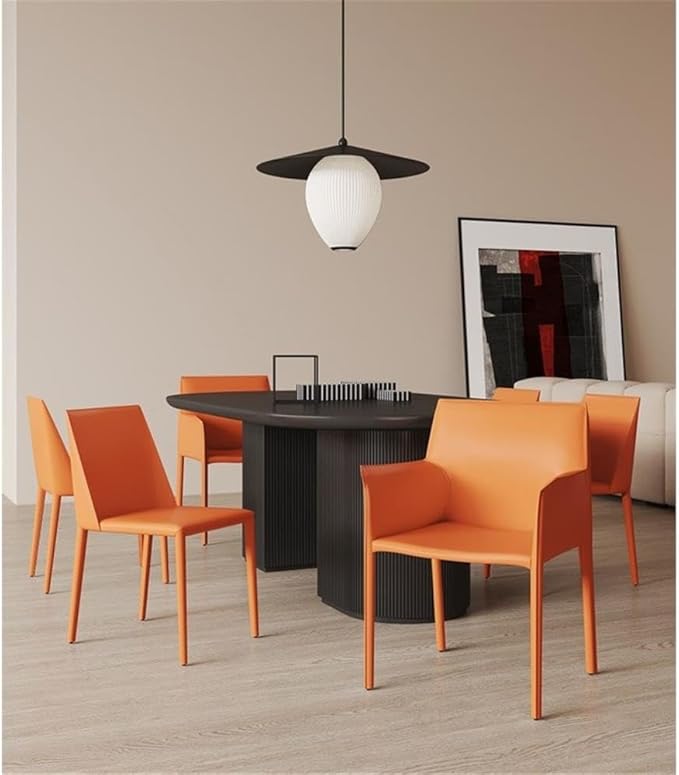 Manhattan Comfort Paris 8-Piece Leather Dining Chair and Armchair Set, - Image 2