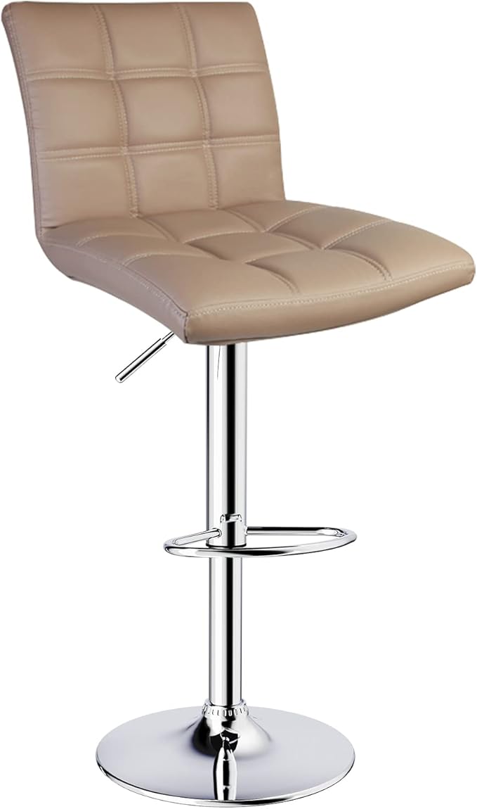 Leopard Modern Square PU Leather Adjustable Bar Stools - Image 6