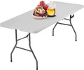 6FT Picnic Table Folding Table Camping Table Plastic Table Fold Up Table Lock by BestOffice