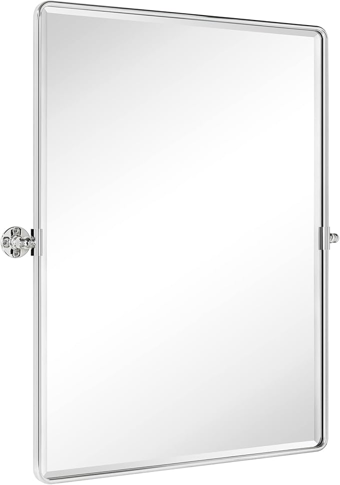 TEHOME 30x40'' Chrome Pivot Mirror Bathroom Tilt Vanity Mirror Large 40x30'' - Image 2