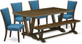 East West Furniture V777VE721-6 6 Piece Dining Table Set Contains a Rectangle by EastWestFurniture