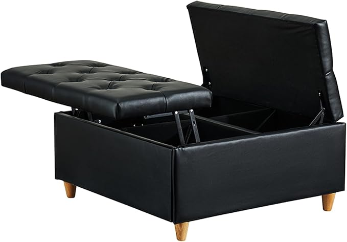 GAOMON Leather Storage Ottoman Coffee Table - Image 9