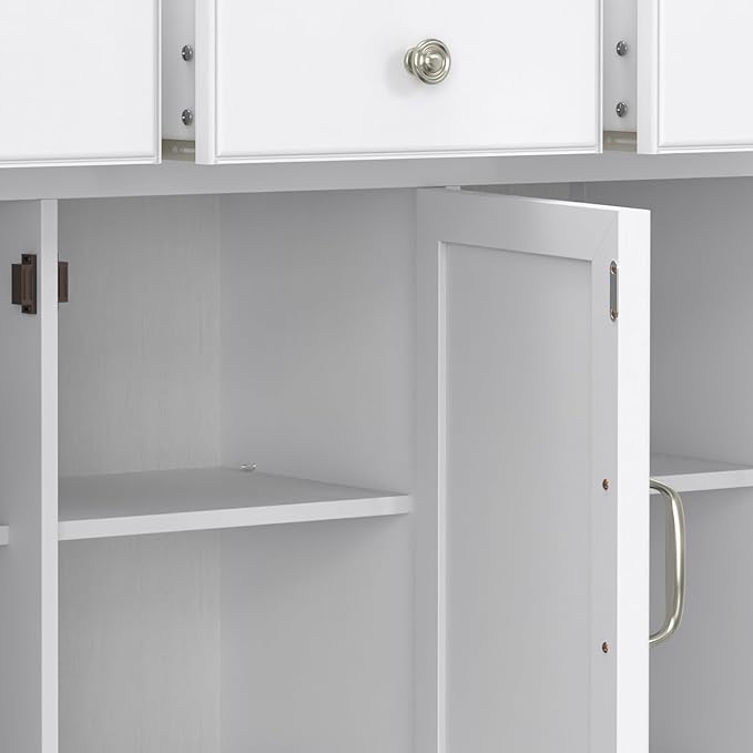 SIMPLIHOME Connaught 51-inch Wide Solid Wood Storage Cabinet in White - Image 8