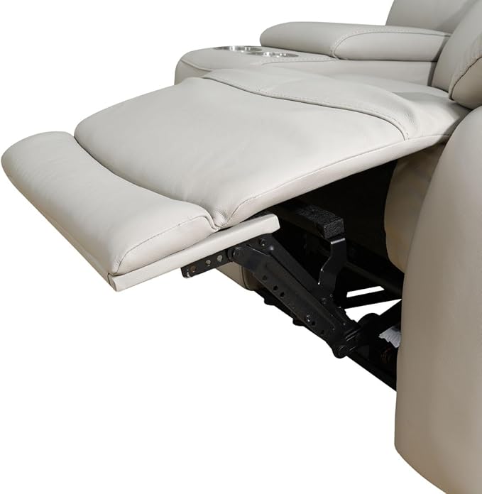 Electric Power Recliner Loveseat Genuine Breathing Leather Recliner Couch - Image 11