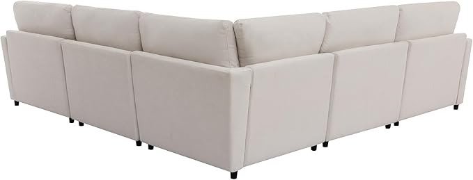 Merax 6-Seater Modern Large U-Shape Sectional Sofa, - Image 4