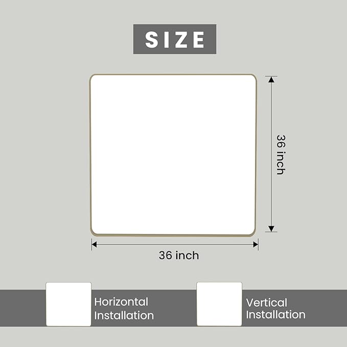 Bronze Bathroom Mirror 36x36 Inch, Brushed Bronze Metal Frame Mirror - Image 6