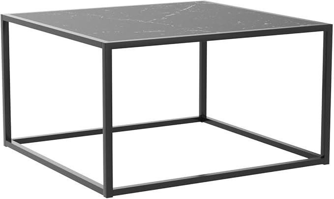 SAYGOER Black Coffee Table Small Square Coffee Table Simple Modern Center Table - Image 5
