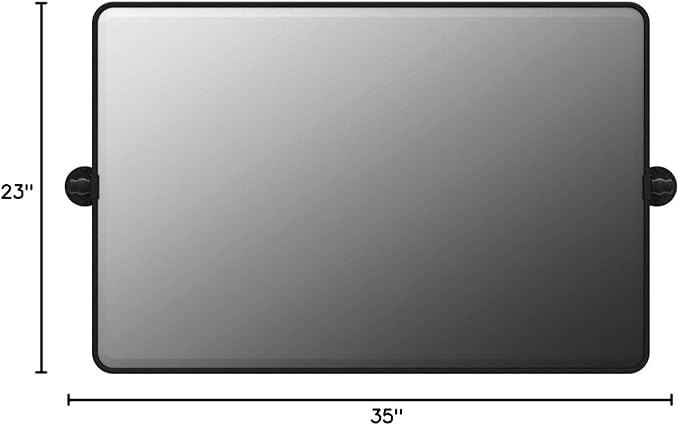 TEHOME Horizontal Pivot Mirror Black Tilt Mirror - Image 9