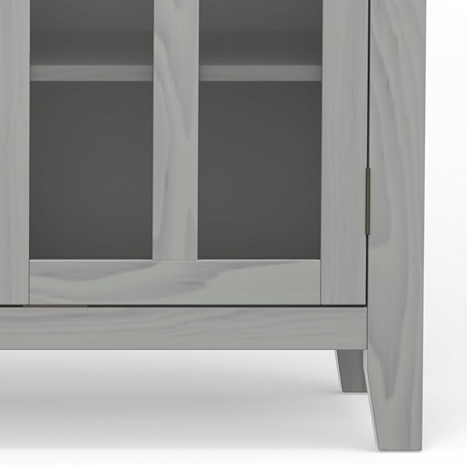 SIMPLIHOME Artisan SOLID WOOD 53 inch Wide Contemporary TV Media Stand in Fog - Image 7