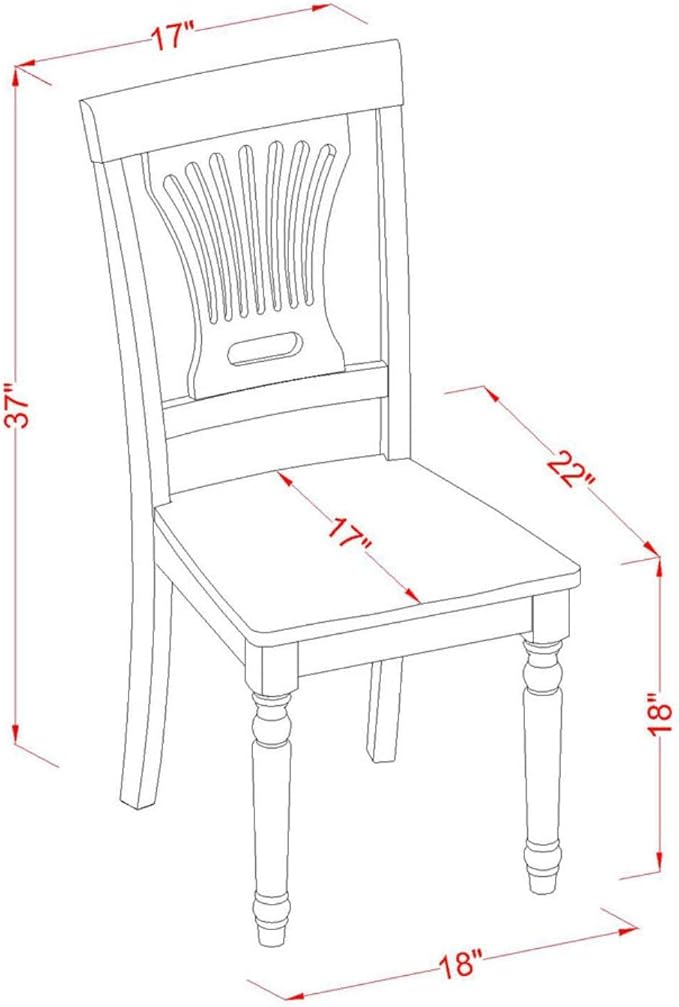 East West Furniture SUPL3-BMK-W 3 Piece Kitchen Table & Chairs Set Contains a - Image 6