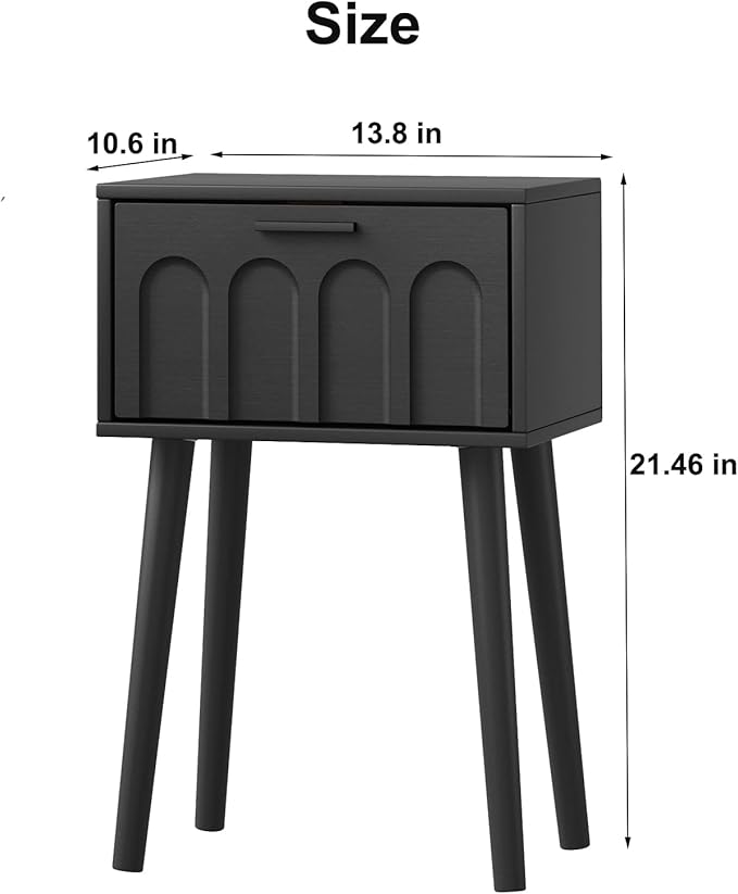 LAATOOREE Nightstand Set of 2, Small Bed Side Table - Image 3