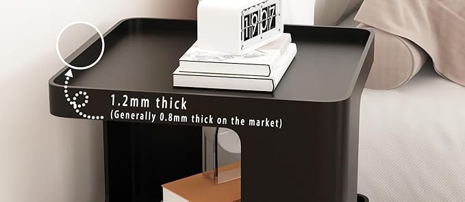 Metal Black Nightstands, Modern Side Table - Image 5