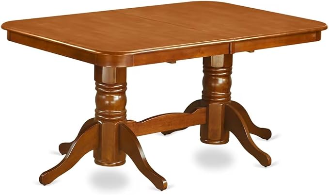 East West Furniture NAPO9-SBR-W 9 Piece Kitchen Table Set Includes a Rectangle - Image 4