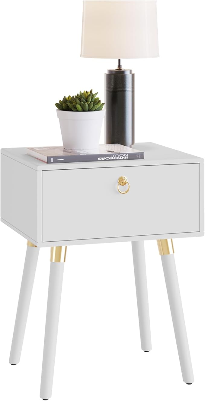 Bme Alden Wood Nightstand, Solid Wood End Table, Mid Century Modern Nightstand - Image 4