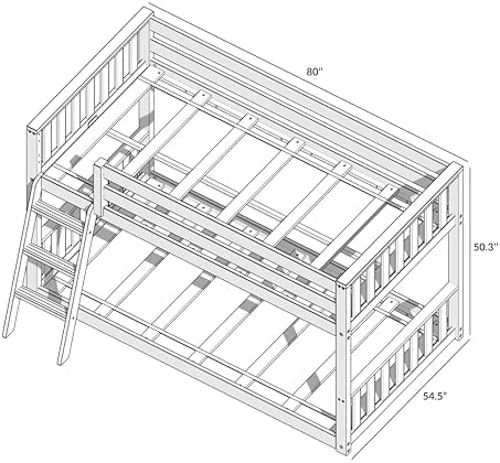 Max & Lily Low Bunk Bed, Scandinavian Modern Bunk Bed, Solid Wood - Image 2