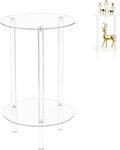 Acrylic Detachable End Table, Round Acrylic Coffee Table, 2 Tier Multifuntional by Unknown