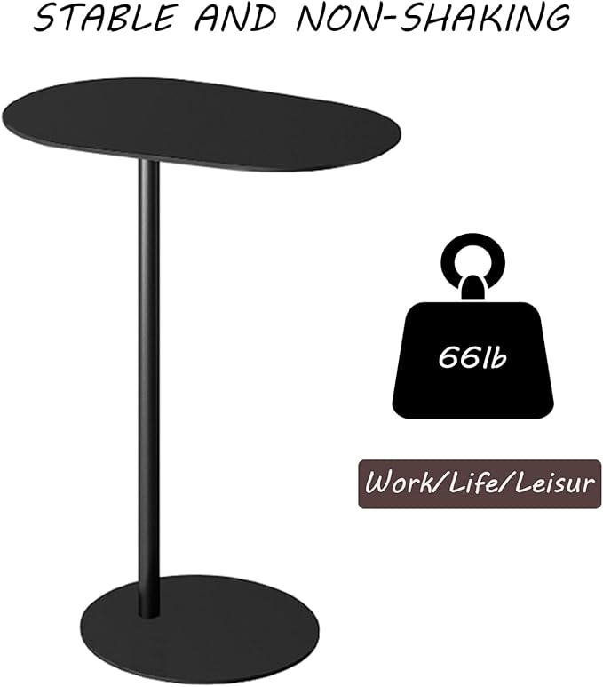 C-Shaped Side Table, Iron End Table - Image 4