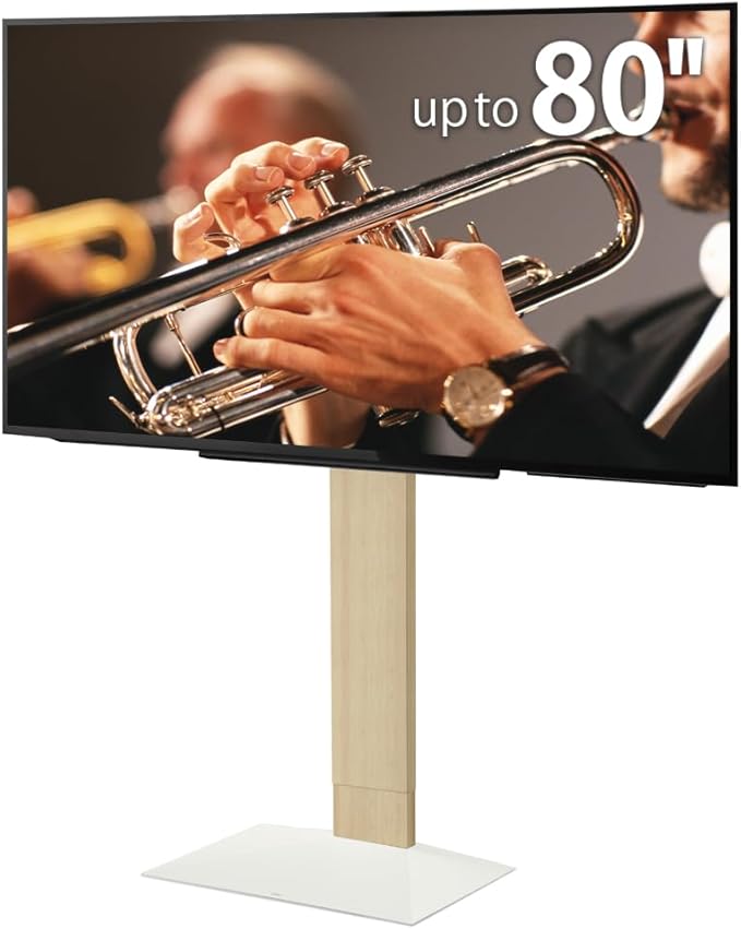 WALL V3 High Type | Sleek 32-80 Inch Universal Ultra Thin TV Stand | White Oak | by WALL