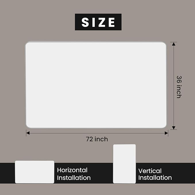 Brushed Nickel Bathroom Mirror 72x36 Inch, Brushed Silver Metal Frame Mirror - Image 6
