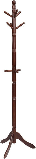 Tangkula Wood Coat Rack Freestanding, Entryway Height Adjustable Coat Stand by TANGKULA