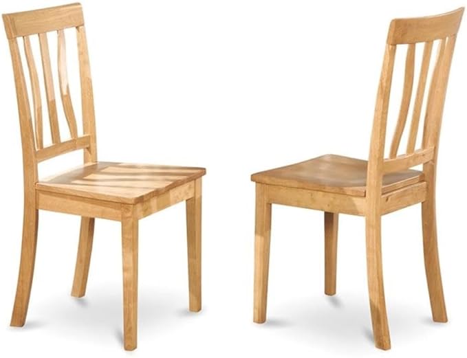 East West Furniture VAAN5-OAK-W 5 Piece Dining Set Includes an Oval Dining Table - Image 5