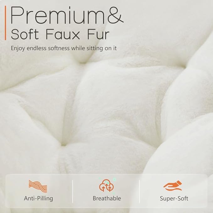 Comfortable Cozy Faux Fur Disc Chair Foldable Feature - Image 4