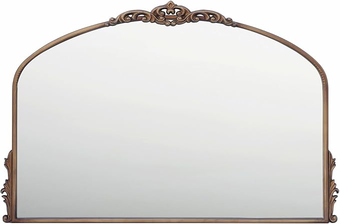 Distressed Antique Brass Wall Mirror Wide by PILIHOME