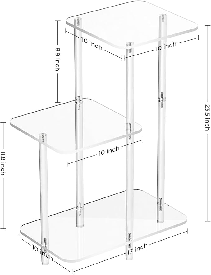 Eglaf Acrylic 3 Tiers Side Table - Image 3