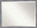 Amanti Art Grey Wall Mirror 33x43 Edwin Grey Rectangle Bathroom Mirror by AmantiArt