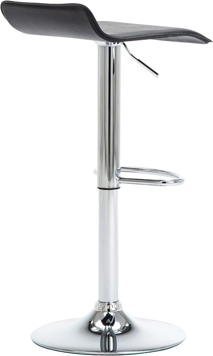 NOBPEINT Contemporary Chrome Air Lift Adjustable Swivel Bar Stool - Image 5