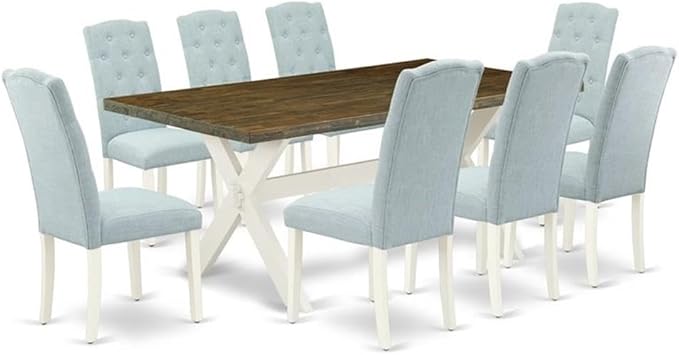 East West Furniture X077CE215-9 9 Piece Dining Room Set Includes a Rectangle by EastWestFurniture