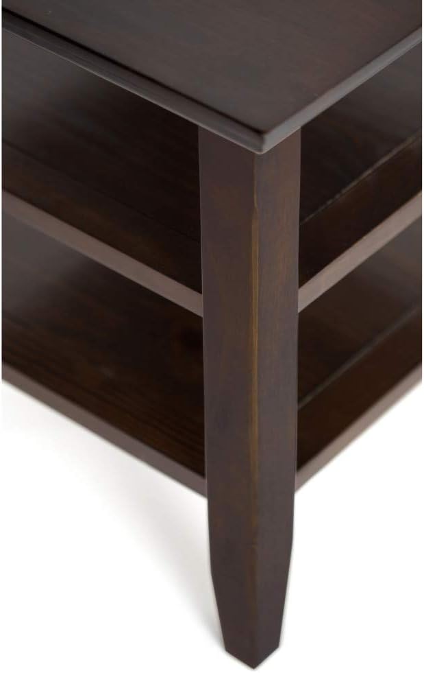 SIMPLIHOME Acadian 14-inch Wide Solid Wood Narrow End Table in Brunette Brown - Image 5