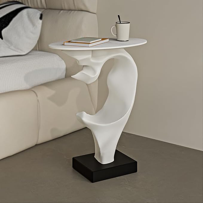 Modern Artistic Coffee Table, Luxury Semicircular Side Table, High-Strength FRP by Enjoywhatyoudesireindulgeyourthoughts